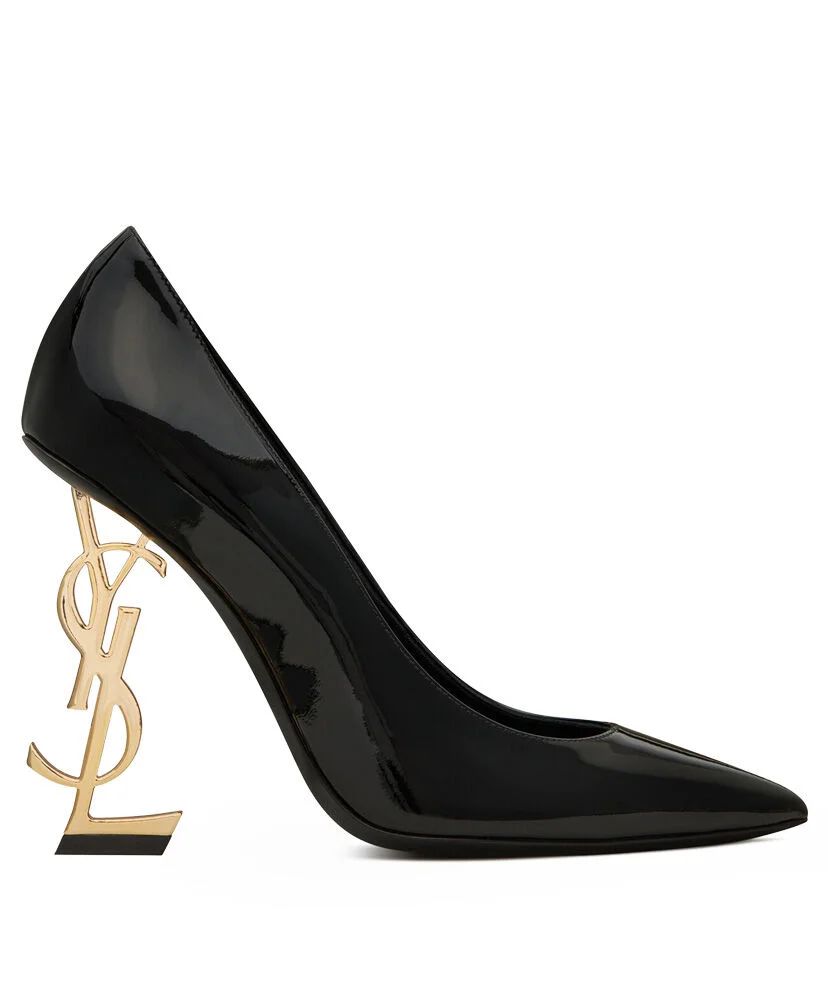Replica YSL Saint Laurent Women's Opyum Pumps In Patent Leather With Gold-Tone Heel Black