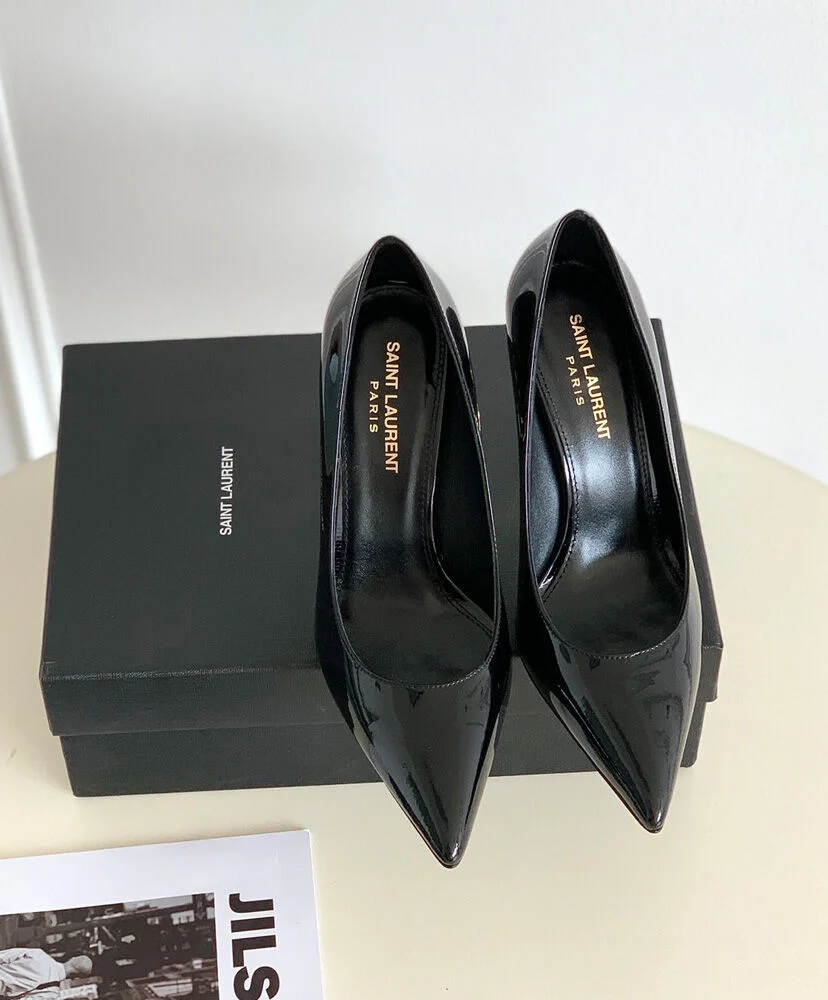 Replica YSL Saint Laurent Women's Opyum Pumps In Patent Leather With Gold-Tone Heel Black 2