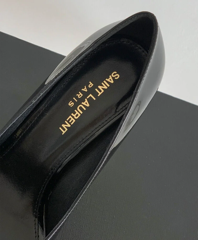 Replica YSL Saint Laurent Women's Opyum Pumps In Patent Leather With Gold-Tone Heel Black 9
