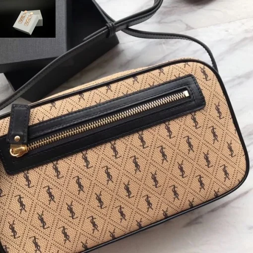 Replica YSL Fake Saint Laurent Monogram All Over Camera Bag In Canvas 8