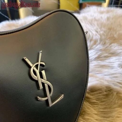 Replica YSL Fake Saint Laurent Black Monogram Heart Cross Body Bag 3