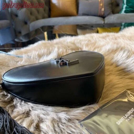 Replica YSL Fake Saint Laurent Black Monogram Heart Cross Body Bag 6