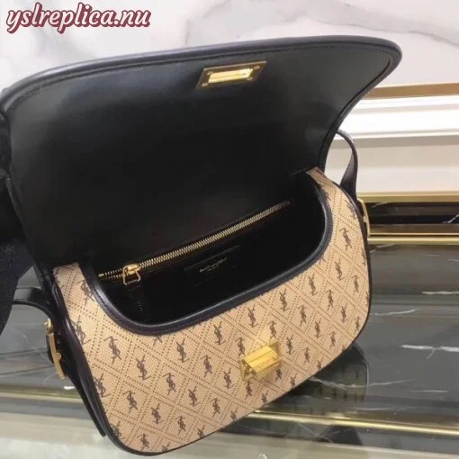 Replica YSL Fake Saint Laurent Monogram All Over Medium Satchel In Canvas 5