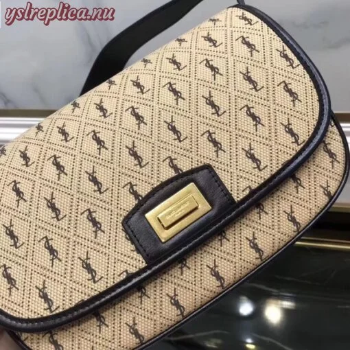 Replica YSL Fake Saint Laurent Monogram All Over Medium Satchel In Canvas 8