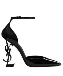 Replica YSL Saint Laurent Women's Opyum D'orsay Pumps In Patent Leather With Black Heel Black