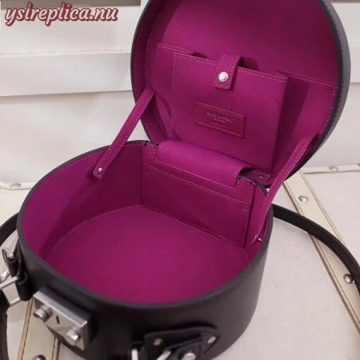 Replica YSL Fake Saint Laurent Black Mica Hot Box Bag 8