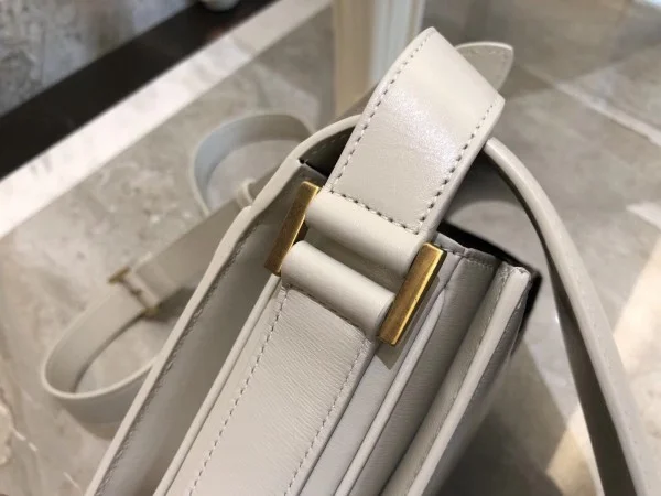 Replica YSL Fake Saint Laurent Blanc LE 61 Small Saddle Bag 7