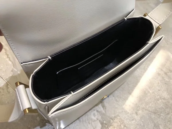 Replica YSL Fake Saint Laurent Blanc LE 61 Small Saddle Bag 8