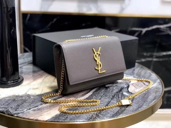 Replica YSL Fake Saint Laurent Small Kate Bag In Fog Grained Leather 2