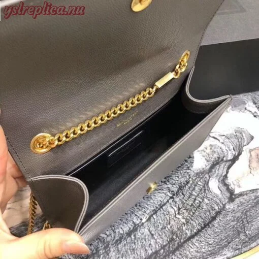 Replica YSL Fake Saint Laurent Small Kate Bag In Fog Grained Leather 4