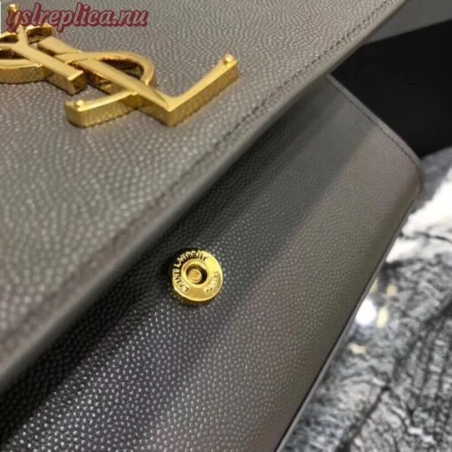 Replica YSL Fake Saint Laurent Small Kate Bag In Fog Grained Leather 6