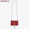 Replica YSL Fake Saint Laurent Medium Kate Bag With Tassel In Storm Croc-Embossed Leather 10
