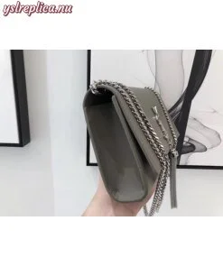 Replica YSL Fake Saint Laurent Medium Kate Bag With Tassel In Grey Grained Leather 2