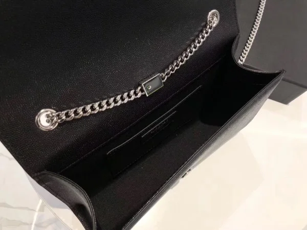 Replica YSL Fake Saint Laurent Medium Kate Bag With Tassel In Black Grained Leather 2