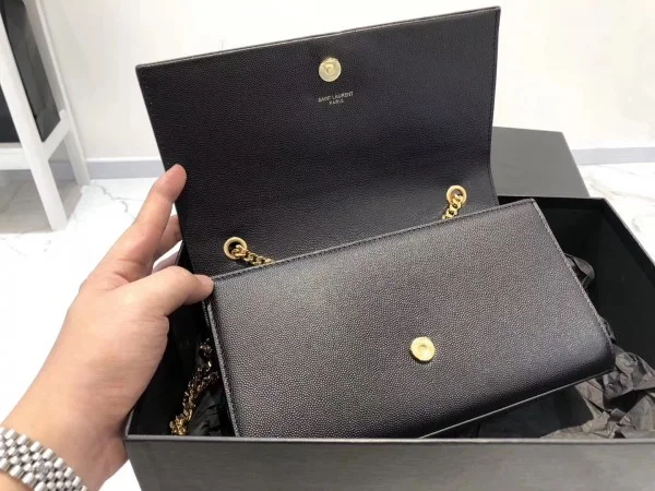 Replica YSL Fake Saint Laurent Medium Kate Bag With Tassel In Black Grained Leather 3