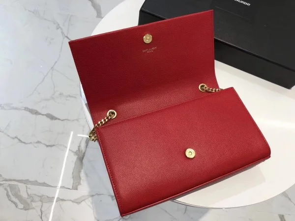 Replica YSL Fake Saint Laurent Medium Kate Bag With Tassel In Red Grained Leather 5