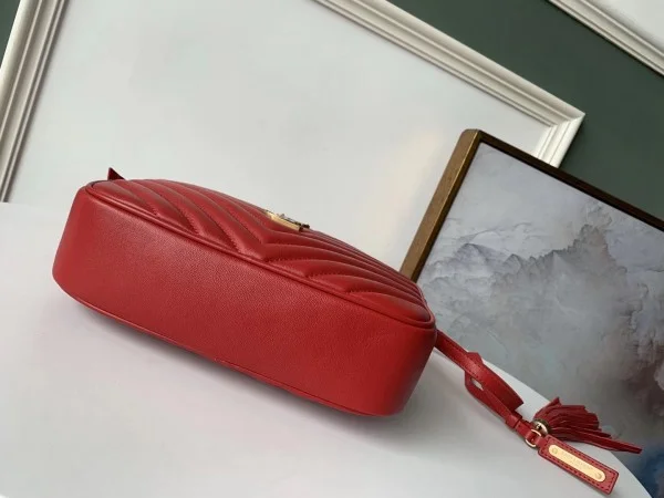 Replica YSL Fake Saint Laurent Lou Camera Bag In Red Leather 2