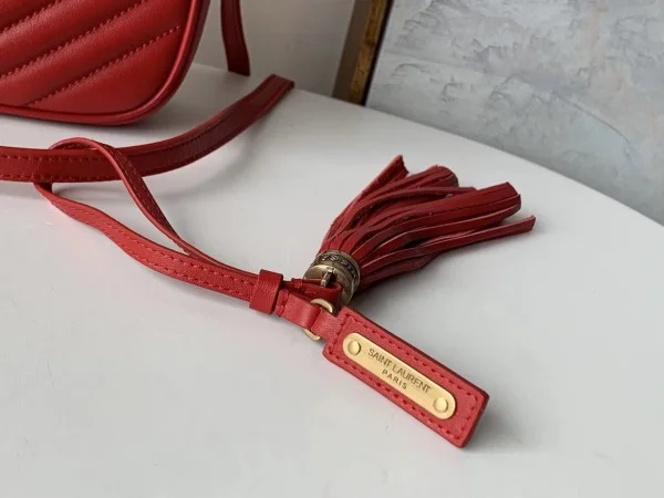 Replica YSL Fake Saint Laurent Lou Camera Bag In Red Leather 5