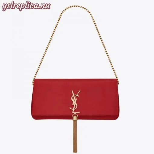 Replica YSL Fake Saint Laurent Kate 99 Shoulder Bag In Red Lambskin