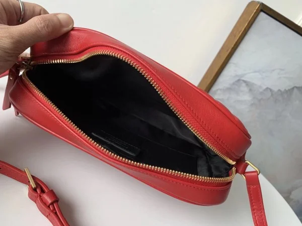 Replica YSL Fake Saint Laurent Lou Camera Bag In Red Leather 7