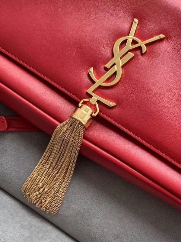 Replica YSL Fake Saint Laurent Kate 99 Shoulder Bag In Red Lambskin 7