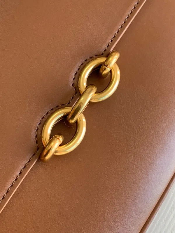 Replica YSL Fake Saint Laurent Le Maillon Bag In Brown Calfskin 2