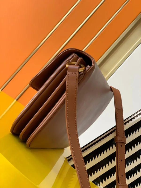 Replica YSL Fake Saint Laurent Le Maillon Bag In Brown Calfskin 3