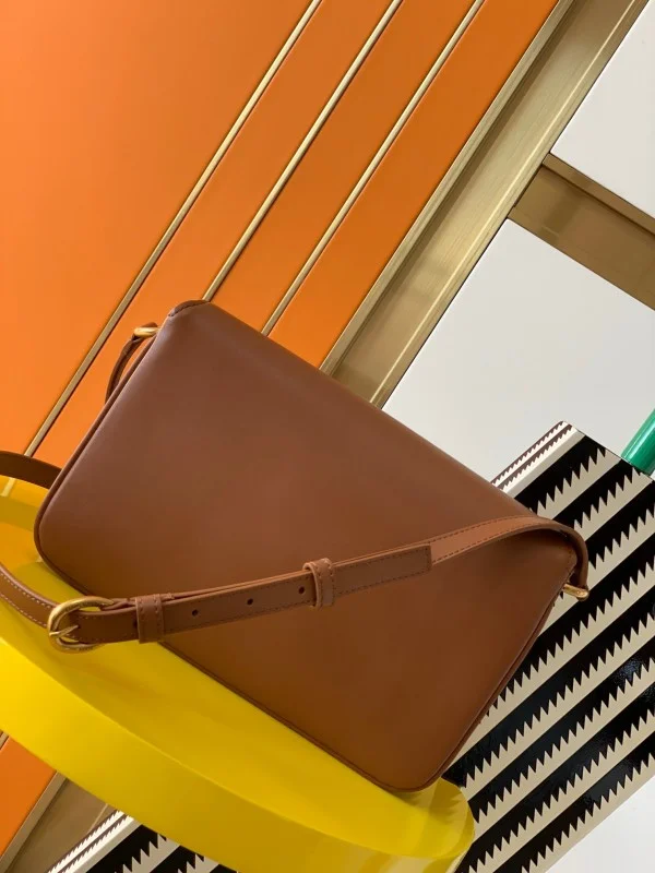 Replica YSL Fake Saint Laurent Le Maillon Bag In Brown Calfskin 4