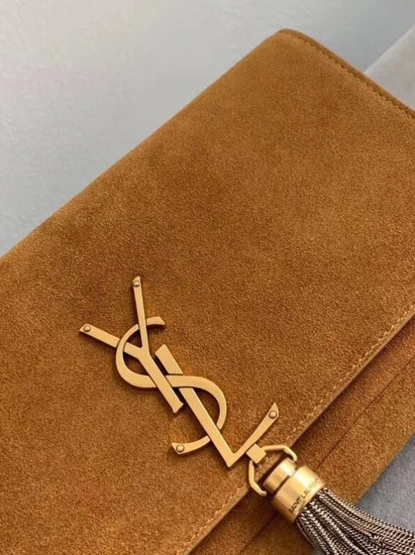 Replica YSL Fake Saint Laurent Kate 99 Shoulder Bag In Brown Suede 7