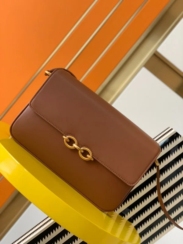 Replica YSL Fake Saint Laurent Le Maillon Bag In Brown Calfskin 6