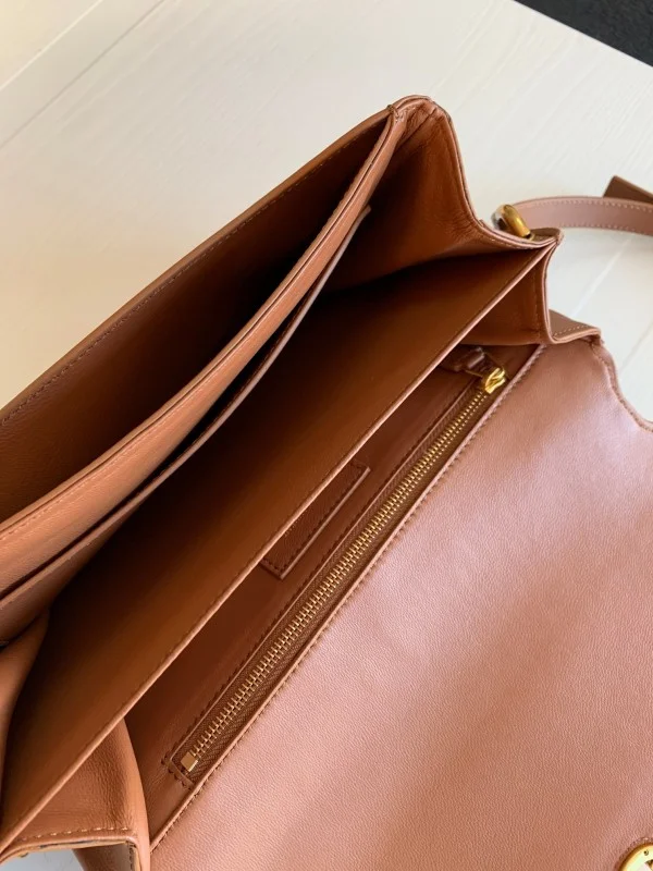Replica YSL Fake Saint Laurent Le Maillon Bag In Brown Calfskin 9