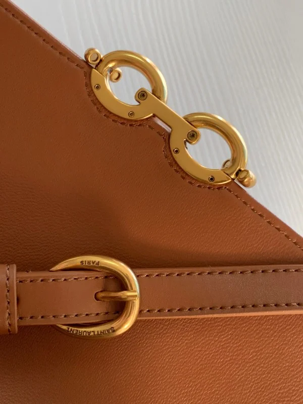 Replica YSL Fake Saint Laurent Le Maillon Bag In Brown Calfskin 10