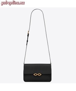 Replica YSL Fake Saint Laurent Le Maillon Bag In Black Calfskin