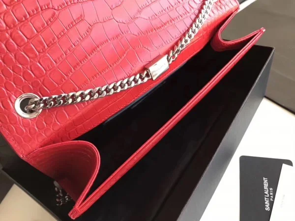 Replica YSL Fake Saint Laurent Medium Kate Bag With Tassel In Red Croc-Embossed Leather 5