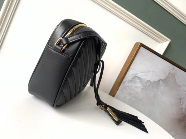 Replica YSL Fake Saint Laurent Lou Camera Bag In Black Leather 4