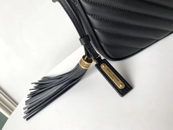 Replica YSL Fake Saint Laurent Lou Camera Bag In Black Leather 6