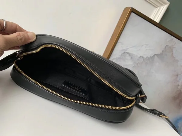 Replica YSL Fake Saint Laurent Lou Camera Bag In Black Leather 7