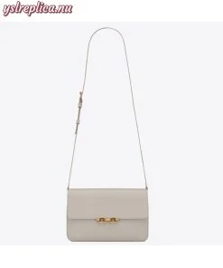 Replica YSL Fake Saint Laurent Le Maillon Bag In White Calfskin