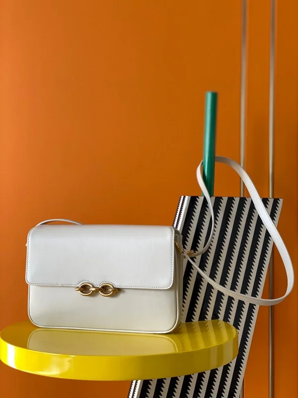 Replica YSL Fake Saint Laurent Le Maillon Bag In White Calfskin 2