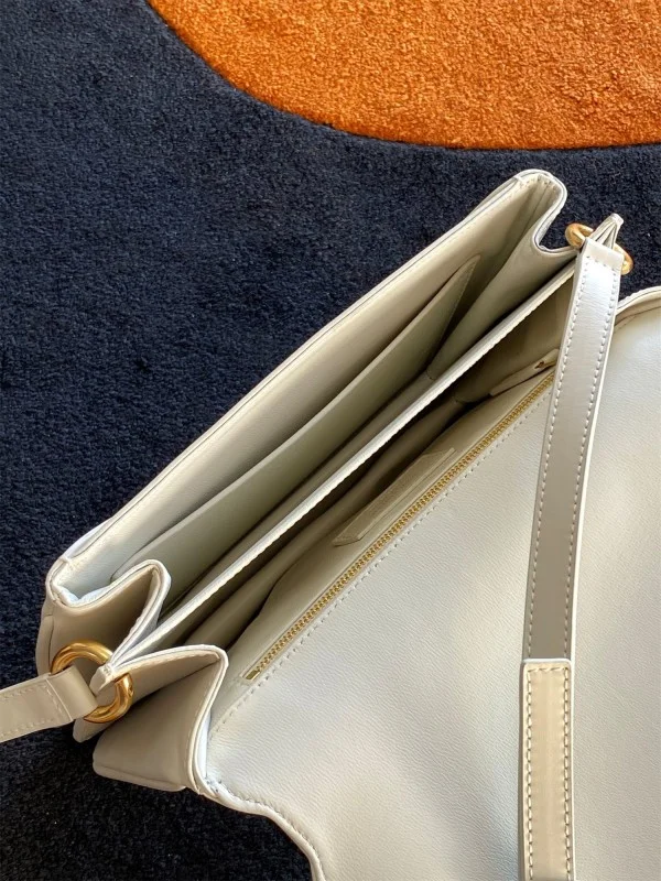 Replica YSL Fake Saint Laurent Le Maillon Bag In White Calfskin 6