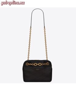 Replica YSL Fake Saint Laurent Le Maillon Small Chain Bag In Black Lambskin