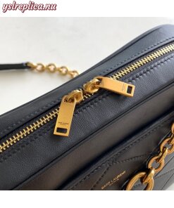 Replica YSL Fake Saint Laurent Le Maillon Small Chain Bag In Black Lambskin 2