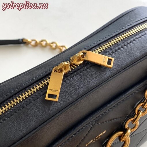 Replica YSL Fake Saint Laurent Le Maillon Small Chain Bag In Black Lambskin 2
