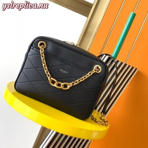 Replica YSL Fake Saint Laurent Le Maillon Small Chain Bag In Black Lambskin 5