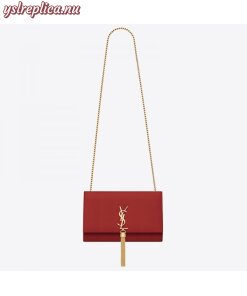 Replica YSL Fake Saint Laurent Medium Kate Bag With Tassel In Red Smooth Leather