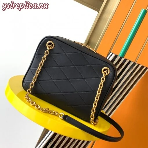 Replica YSL Fake Saint Laurent Le Maillon Small Chain Bag In Black Lambskin 9