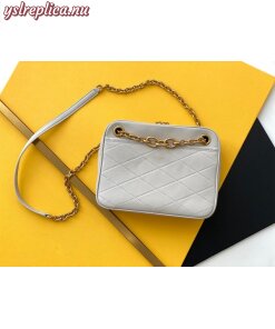 Replica YSL Fake Saint Laurent Le Maillon Small Chain Bag In White Lambskin 2