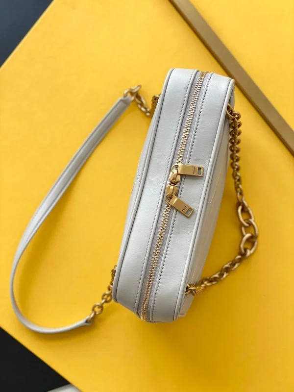 Replica YSL Fake Saint Laurent Le Maillon Small Chain Bag In White Lambskin 5