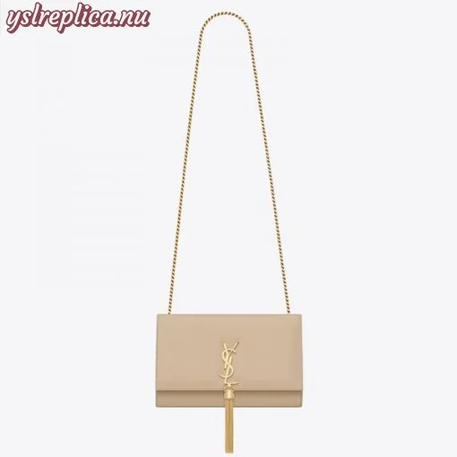 Replica YSL Fake Saint Laurent Medium Kate Bag With Tassel In Powder Smooth Leather