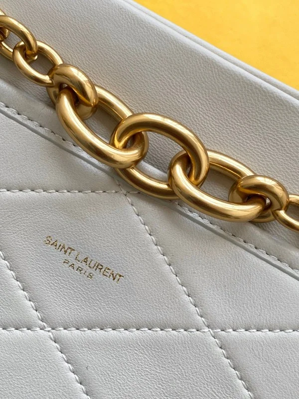 Replica YSL Fake Saint Laurent Le Maillon Small Chain Bag In White Lambskin 9